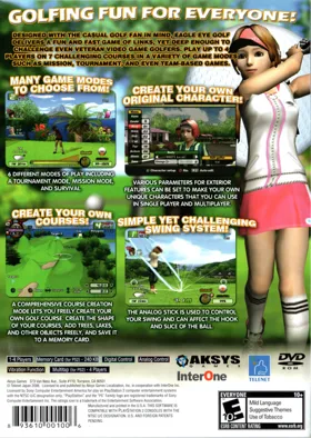 Eagle Eye Golf box cover back